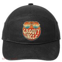 Groovy Uncle 70s Aesthetic Nostalgia 1970's Retro Uncle 7-Panel Snapback Hat