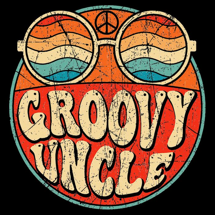 Groovy Uncle 70s Aesthetic Nostalgia 1970's Retro Uncle Drawstring Bag