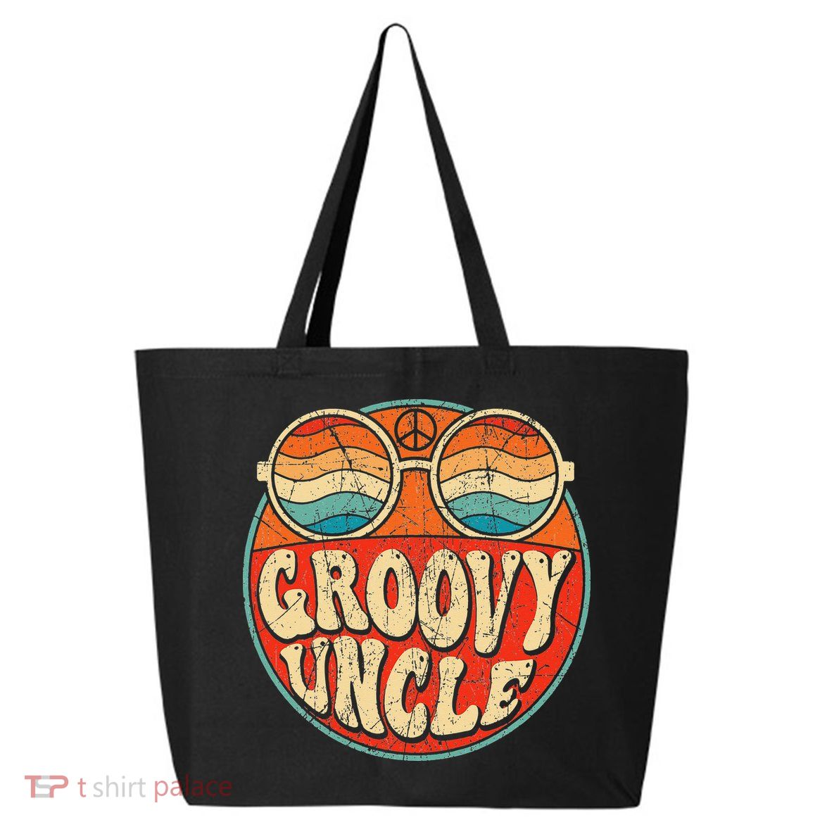 Groovy Uncle 70s Aesthetic Nostalgia 1970's Retro Uncle 25L Jumbo Tote