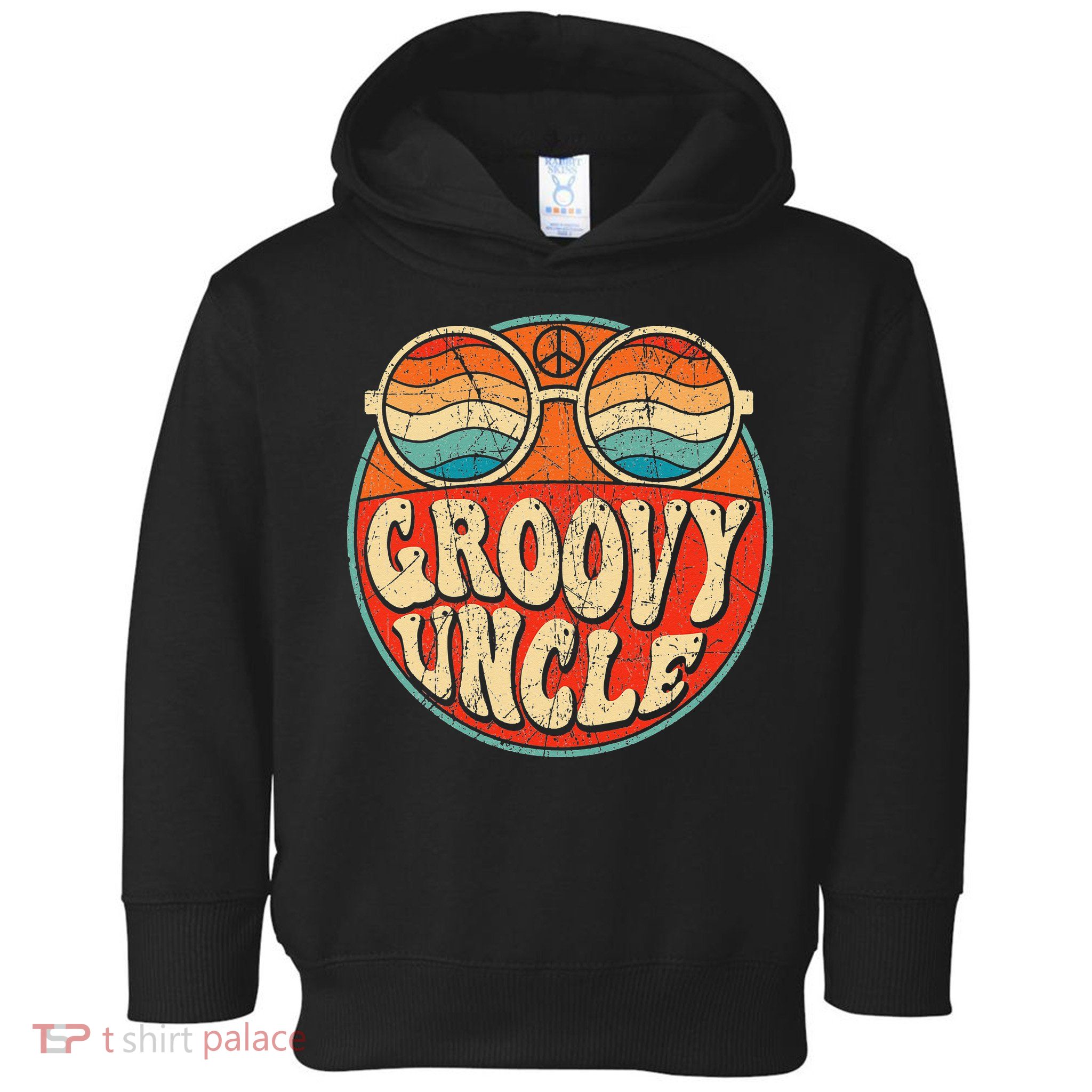 Groovy Uncle 70s Aesthetic Nostalgia 1970's Retro Uncle Toddler Hoodie