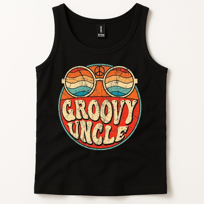 Groovy Uncle 70s Aesthetic Nostalgia 1970's Retro Uncle Tank Top