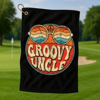 Groovy Uncle 70s Aesthetic Nostalgia 1970's Retro Uncle Golf Towel