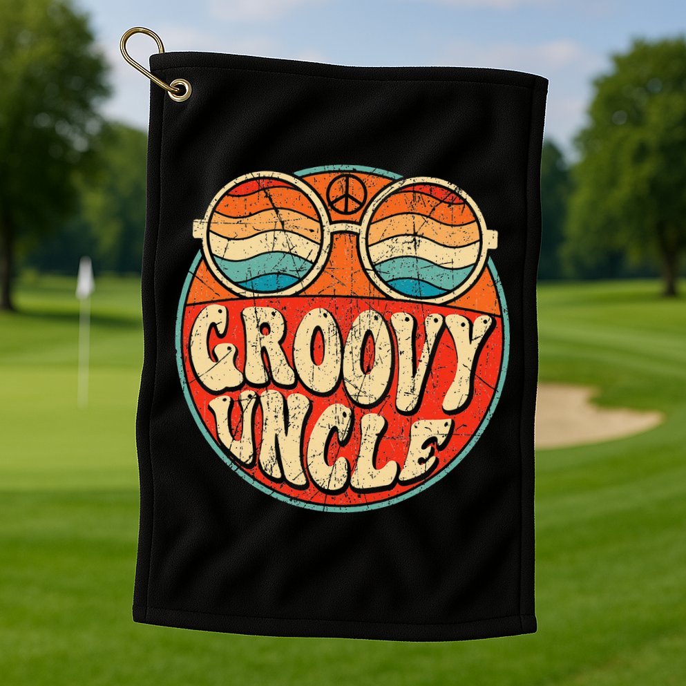 Groovy Uncle 70s Aesthetic Nostalgia 1970's Retro Uncle Golf Towel