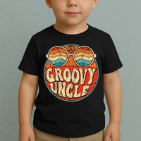Groovy Uncle 70s Aesthetic Nostalgia 1970's Retro Uncle Toddler T-Shirt