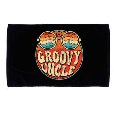 Groovy Uncle 70s Aesthetic Nostalgia 1970's Retro Uncle Microfiber Hand Towel