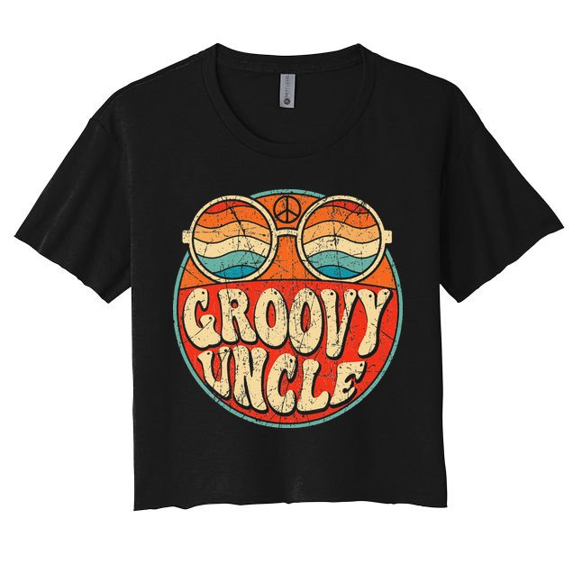 Groovy Uncle 70s Aesthetic Nostalgia 1970's Retro Uncle Crop Top