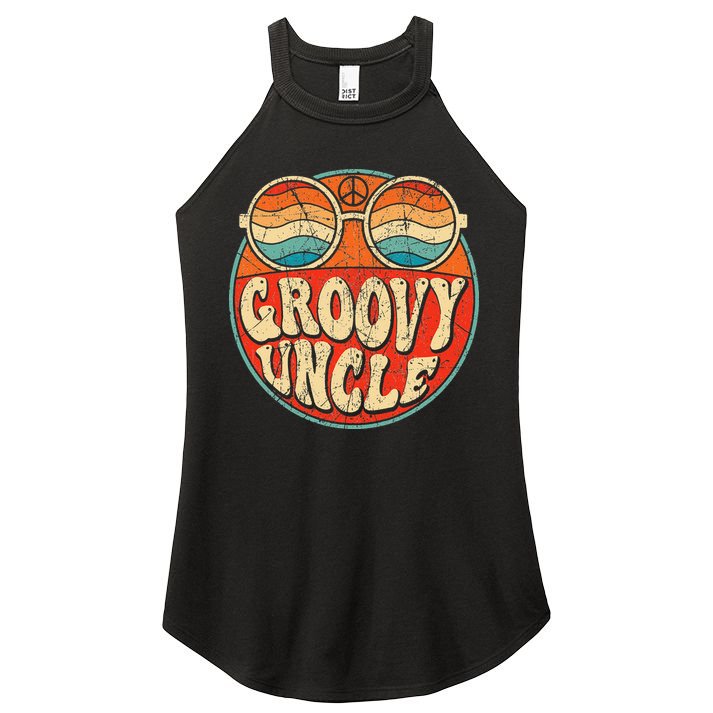 Groovy Uncle 70s Aesthetic Nostalgia 1970's Retro Uncle Women's Perfect Tri Rocker Tank
