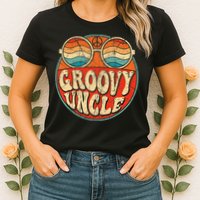 Groovy Uncle 70s Aesthetic Nostalgia 1970's Retro Uncle Womens T-Shirt