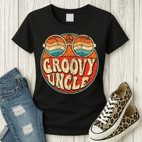 Groovy Uncle 70s Aesthetic Nostalgia 1970's Retro Uncle Womens T-Shirt