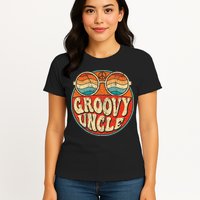Groovy Uncle 70s Aesthetic Nostalgia 1970's Retro Uncle Womens T-Shirt