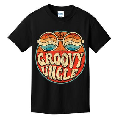 Groovy Uncle 70s Aesthetic Nostalgia 1970's Retro Uncle Kids T-Shirt