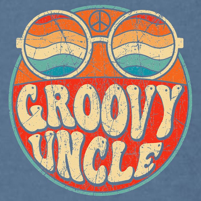 Groovy Uncle 70s Aesthetic Nostalgia 1970's Retro Uncle Garment-Dyed Sweatshirt