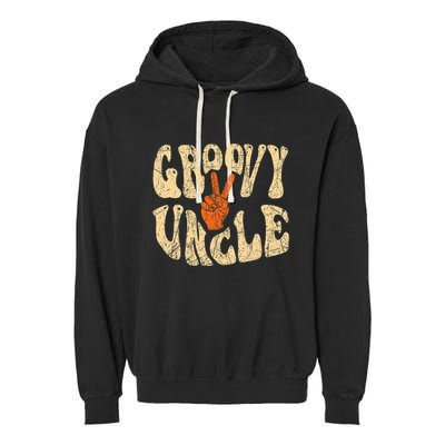 Groovy Uncle 70s Aesthetic Nostalgia 1970S Retro Uncle Garment-Dyed Fleece Hoodie