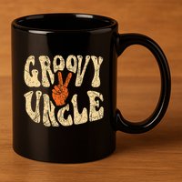Groovy Uncle 70s Aesthetic Nostalgia 1970S Retro Uncle 11oz C Handle Ceramic Mug