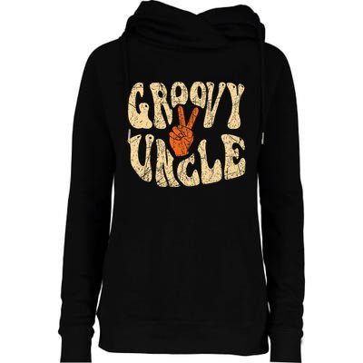 Groovy Uncle 70s Aesthetic Nostalgia 1970S Retro Uncle Womens Funnel Neck Pullover Hood