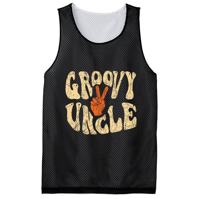 Groovy Uncle 70s Aesthetic Nostalgia 1970S Retro Uncle Mesh Reversible Basketball Jersey Tank