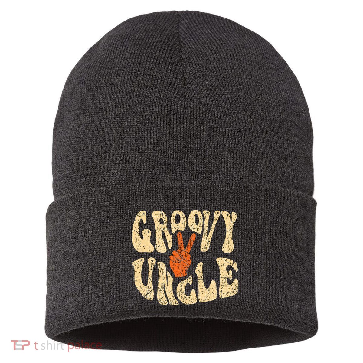 Groovy Uncle 70s Aesthetic Nostalgia 1970S Retro Uncle Sustainable Knit Beanie