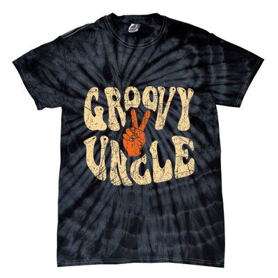 Groovy Uncle 70s Aesthetic Nostalgia 1970S Retro Uncle Tie-Dye T-Shirt