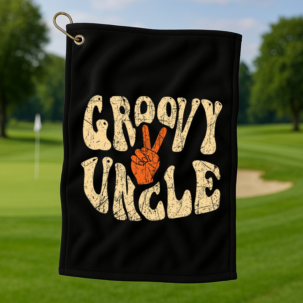 Groovy Uncle 70s Aesthetic Nostalgia 1970S Retro Uncle Golf Towel