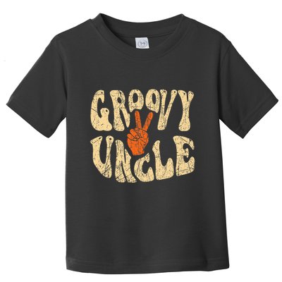 Groovy Uncle 70s Aesthetic Nostalgia 1970S Retro Uncle Toddler T-Shirt