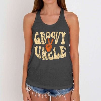 Groovy Uncle 70s Aesthetic Nostalgia 1970S Retro Uncle Women's Knotted Racerback Tank