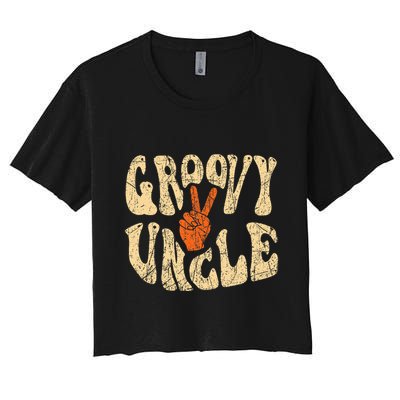 Groovy Uncle 70s Aesthetic Nostalgia 1970S Retro Uncle Crop Top