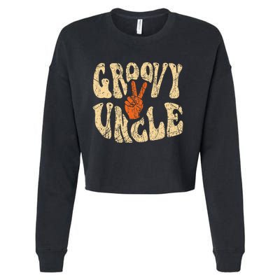 Groovy Uncle 70s Aesthetic Nostalgia 1970S Retro Uncle Cropped Pullover Crew