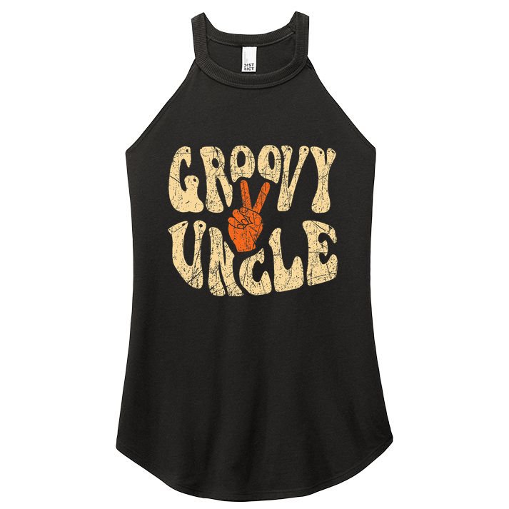 Groovy Uncle 70s Aesthetic Nostalgia 1970S Retro Uncle Women's Perfect Tri Rocker Tank