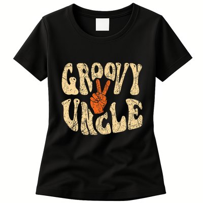 Groovy Uncle 70s Aesthetic Nostalgia 1970S Retro Uncle Womens T-Shirt