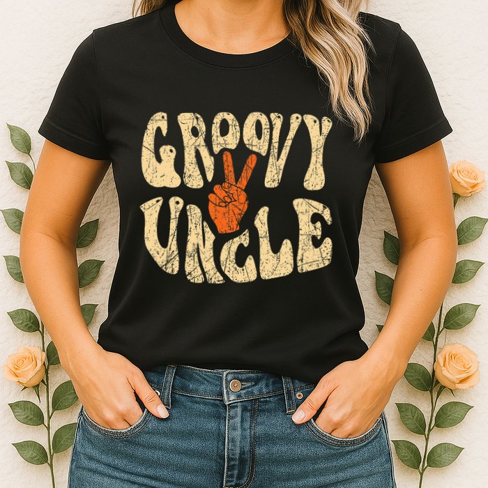 Groovy Uncle 70s Aesthetic Nostalgia 1970S Retro Uncle Womens T-Shirt