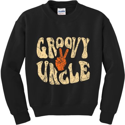 Groovy Uncle 70s Aesthetic Nostalgia 1970S Retro Uncle Kids Sweatshirt