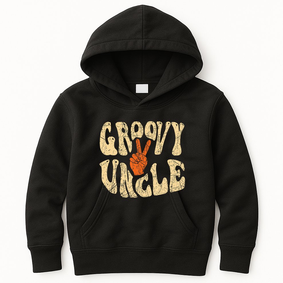 Groovy Uncle 70s Aesthetic Nostalgia 1970S Retro Uncle Kids Hoodie