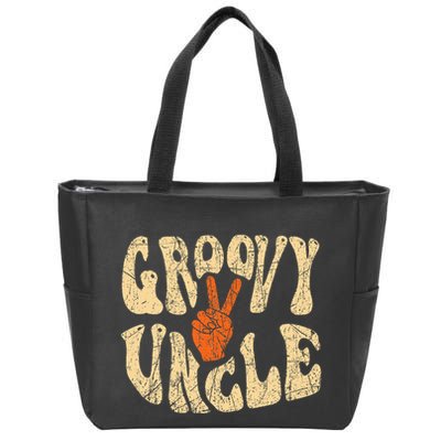 Groovy Uncle 70s Aesthetic Nostalgia 1970S Retro Uncle Zip Tote Bag