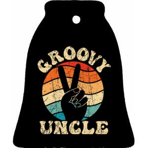 Groovy Uncle 70s Aesthetic Nostalgia 1970's Retro Uncle Ceramic Bell Ornament