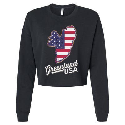 Greenland Usa Annex Greenland To United States Cropped Pullover Crew
