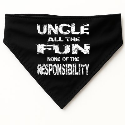 Great Uncle All The Fun Grand Uncle Favorite Sayings Pun Gift USA-Made Doggie Bandana