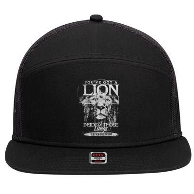 Get Up And Praise The Lord God Bless The United State 7 Panel Mesh Trucker Snapback Hat