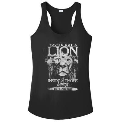 Get Up And Praise The Lord God Bless The United State Ladies PosiCharge Competitor Racerback Tank