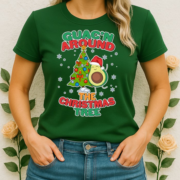 Guac'n Around The Christmas Tree Womens T-Shirt