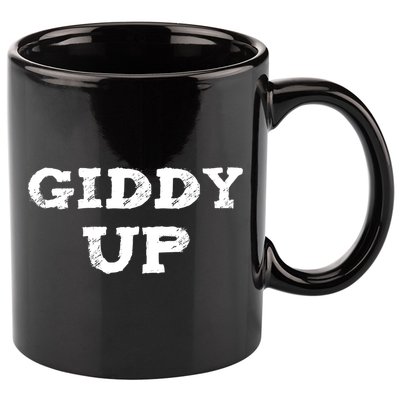 Giddy Up Cow Gift Westren Rodeo Horse Lover Bull Rider Gift 11oz C Handle Ceramic Mug