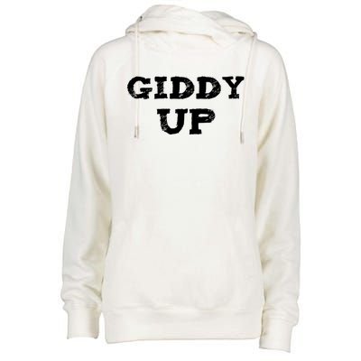 Giddy Up Cow Gift Westren Rodeo Horse Lover Bull Rider Gift Womens Funnel Neck Pullover Hood