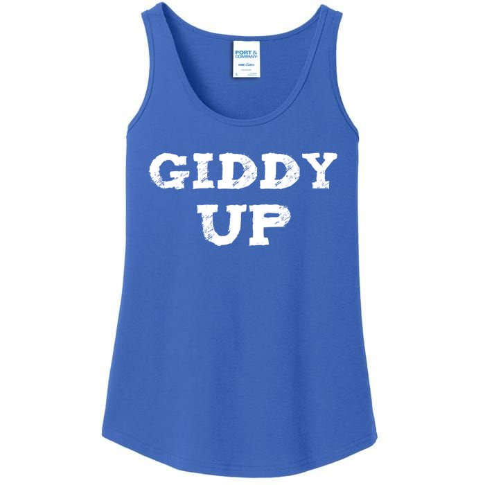 Giddy Up Cow Gift Westren Rodeo Horse Lover Bull Rider Gift Ladies Essential Tank