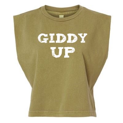 Giddy Up Cow Gift Westren Rodeo Horse Lover Bull Rider Gift Garment-Dyed Women's Muscle Tee