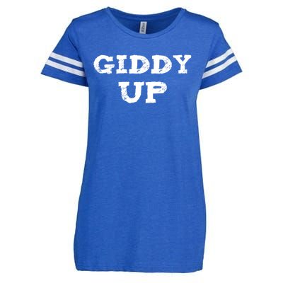 Giddy Up Cow Gift Westren Rodeo Horse Lover Bull Rider Gift Enza Ladies Jersey Football T-Shirt