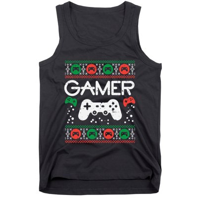 Gamer Ugly Christmas Sweater Retro Video Game Xmas Gift Tank Top