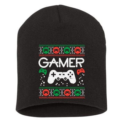 Gamer Ugly Christmas Sweater Retro Video Game Xmas Gift Short Acrylic Beanie