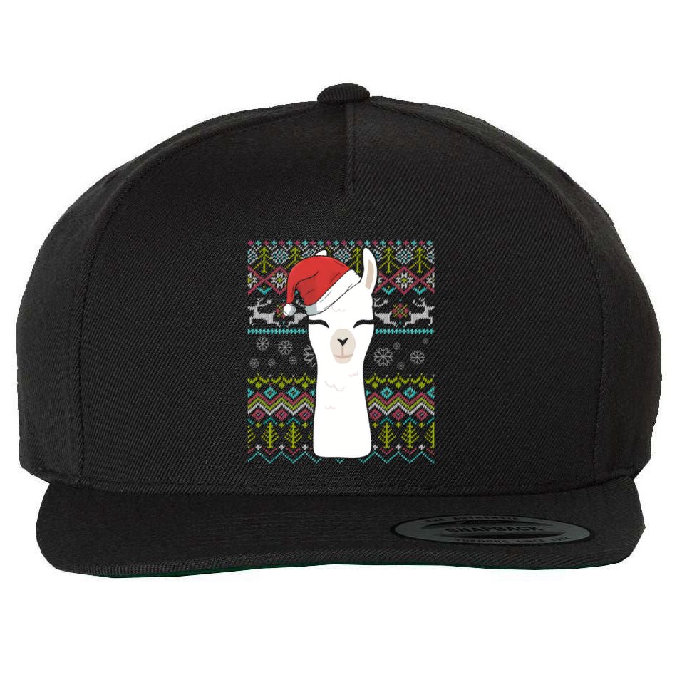 Giraffe Ugly Christmas Wool Snapback Cap
