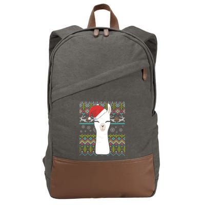 Giraffe Ugly Christmas Cotton Canvas Backpack