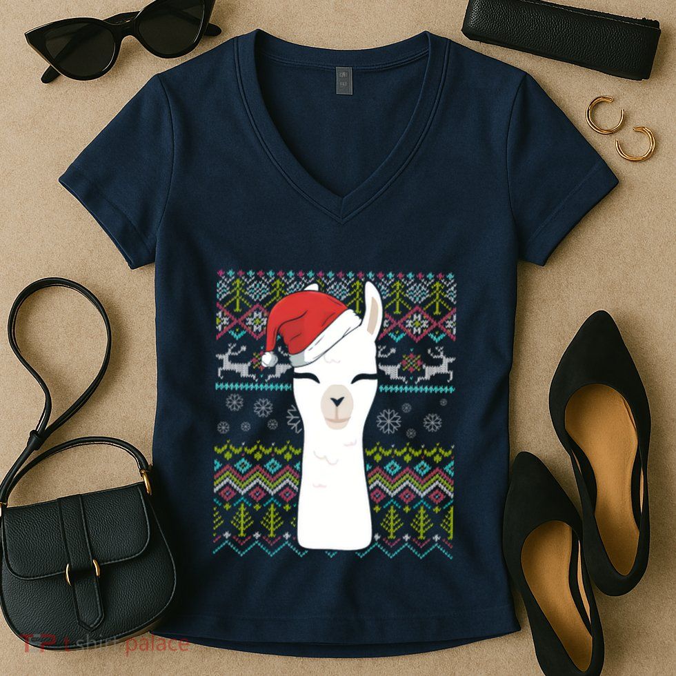 Giraffe Ugly Christmas Women's V-Neck T-Shirt
