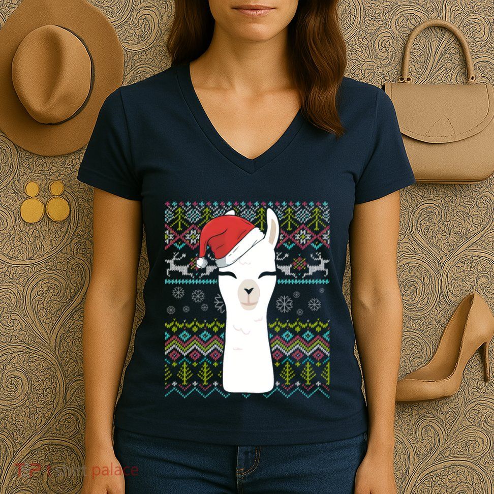Giraffe Ugly Christmas Women's V-Neck T-Shirt